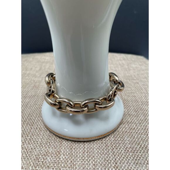 Michael Kors Gold-Tone Chunky Link Logo Bracelet  Unisex - Picture 3 of 7